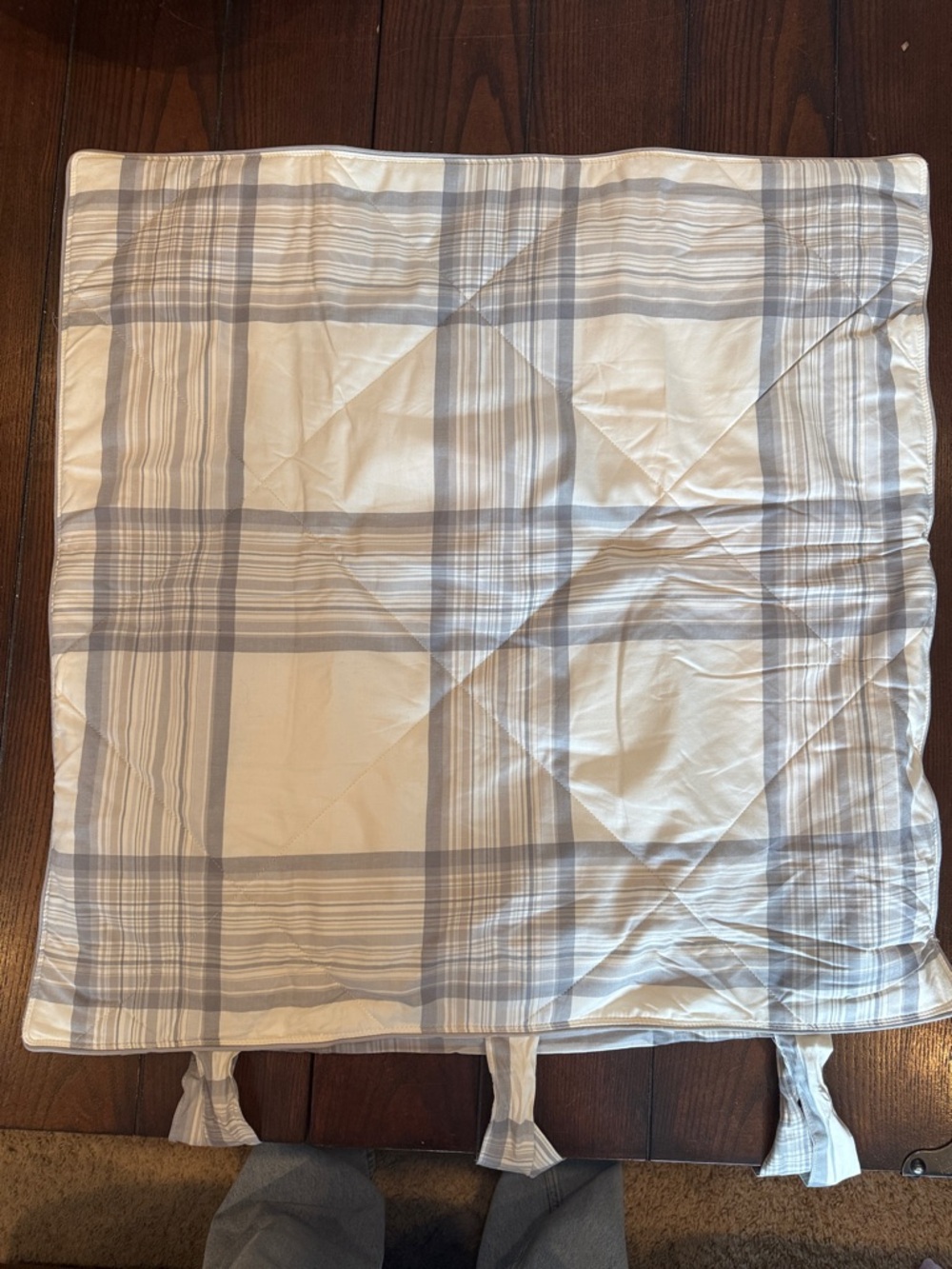 Pottery Barn (NWOT) Trafin Plaid Quilt Sham in Cream/beige and blue/gray